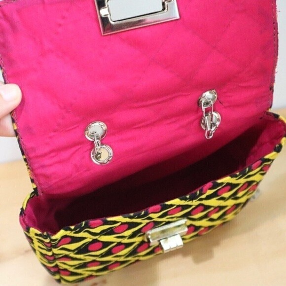 Minimalist Mini‎ Bag Purse Clutch Yellow and Fuschia - Picture 6 of 6